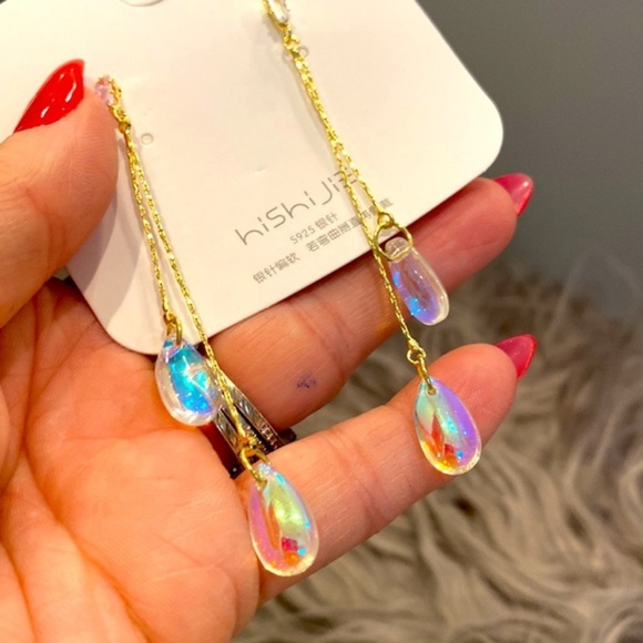 NWT Luminous drop earrings with cubic zirconia stud - Picture 4 of 6